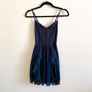 Abercrombie & Fitch • Navy Tiered Ruffle Dress